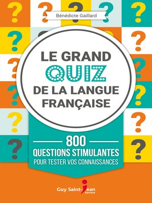 cover image of Le grand quiz de la langue française